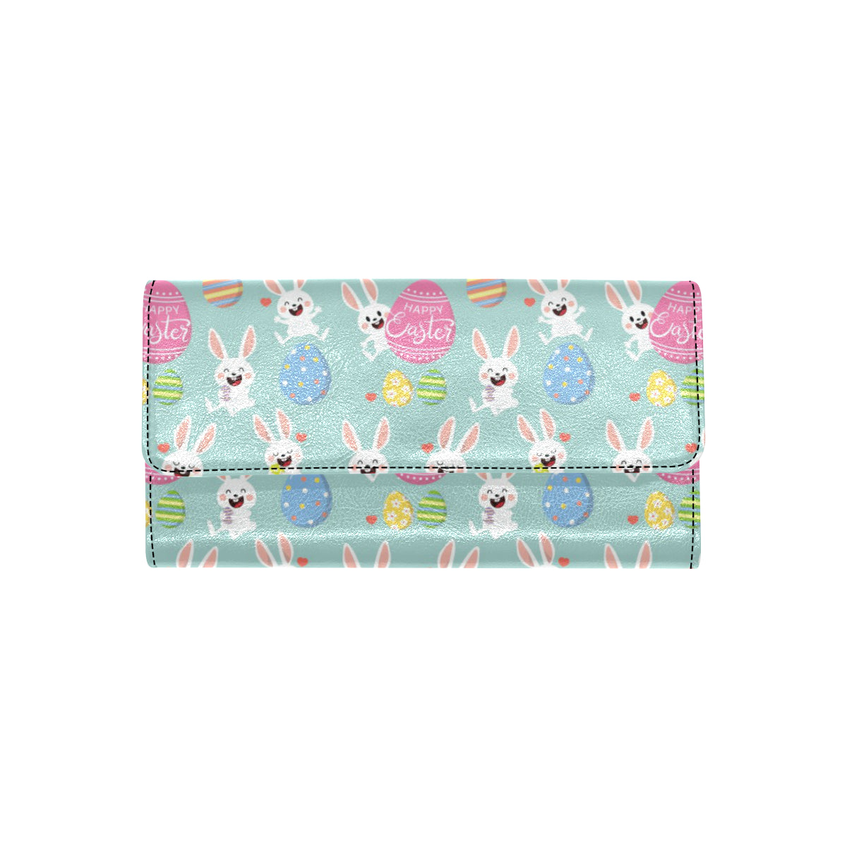 Easter Eggs Pattern Print Design RB014 Women's Trifold Wallet
