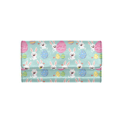 Easter Eggs Pattern Print Design RB014 Women's Trifold Wallet