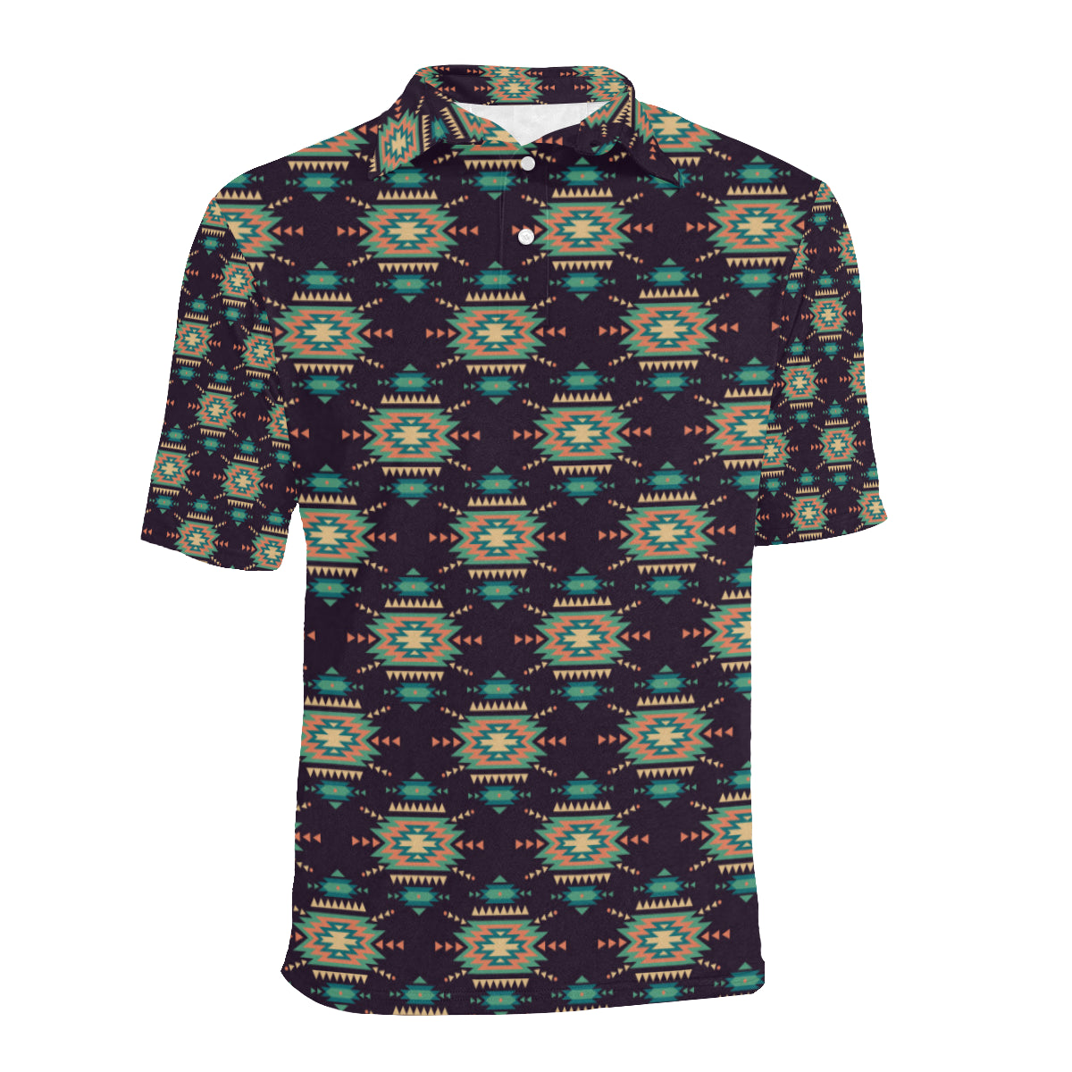 Navajo Geometric Style Print Pattern Men Polo Shirt