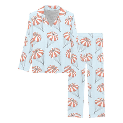 Skydiving Pattern Print Design 01 Women's Long Pajama Set