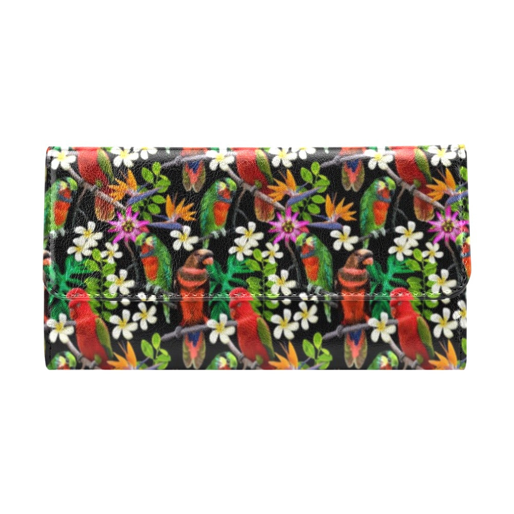 Parrot Design Print Women's Trifold Wallet