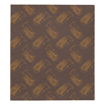 Tuba Pattern Print Design 02 Premium Quilt