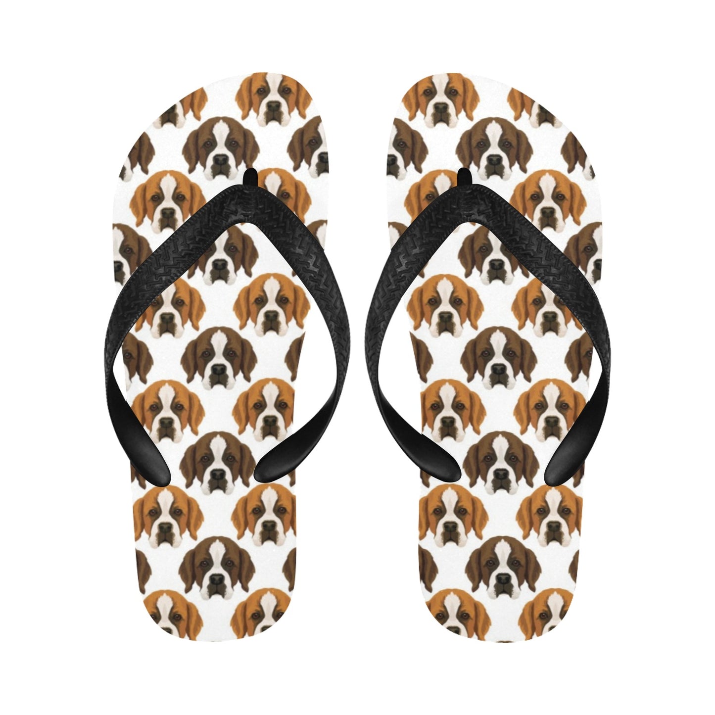 St Bernards Print Design LKS301 Flip Flops