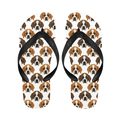 St Bernards Print Design LKS301 Flip Flops