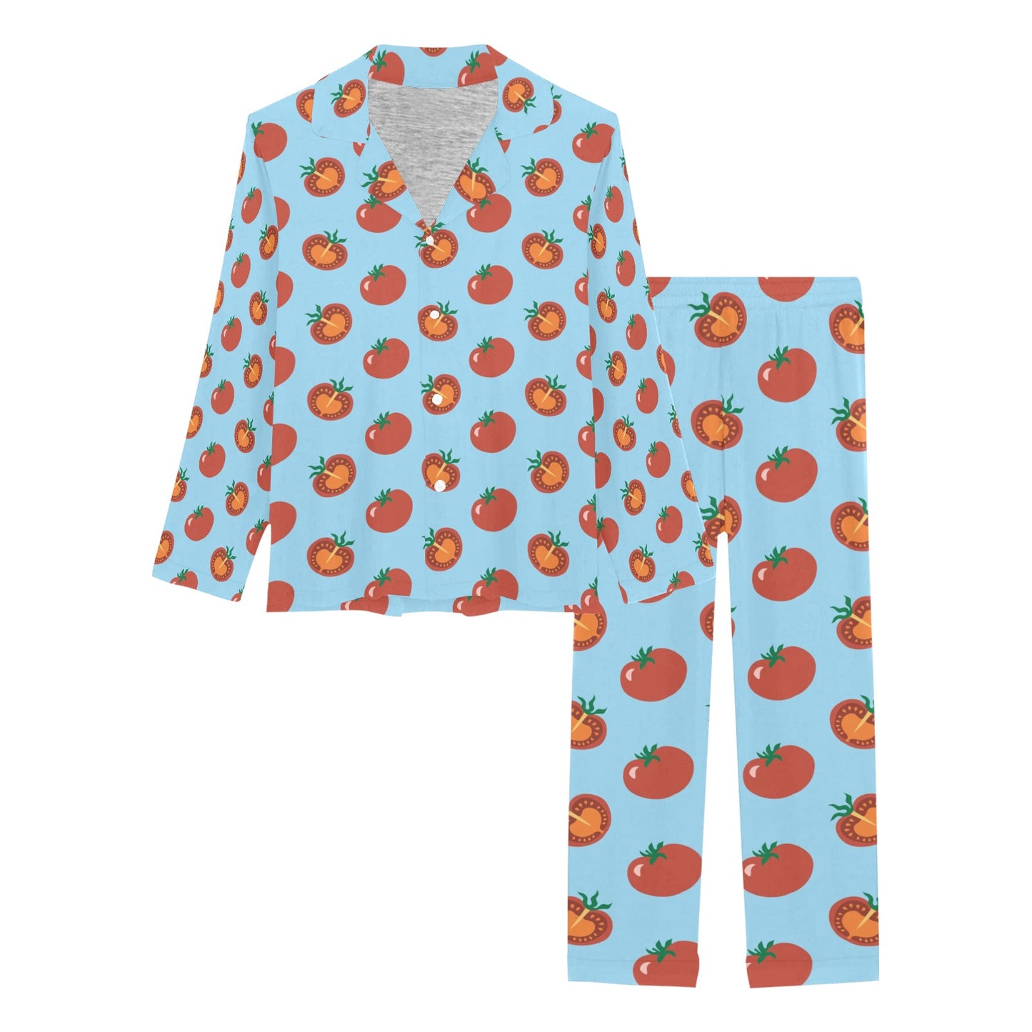 Tomato Print Design LKS304 Women's Long Pajama Set