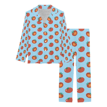 Tomato Print Design LKS304 Women's Long Pajama Set