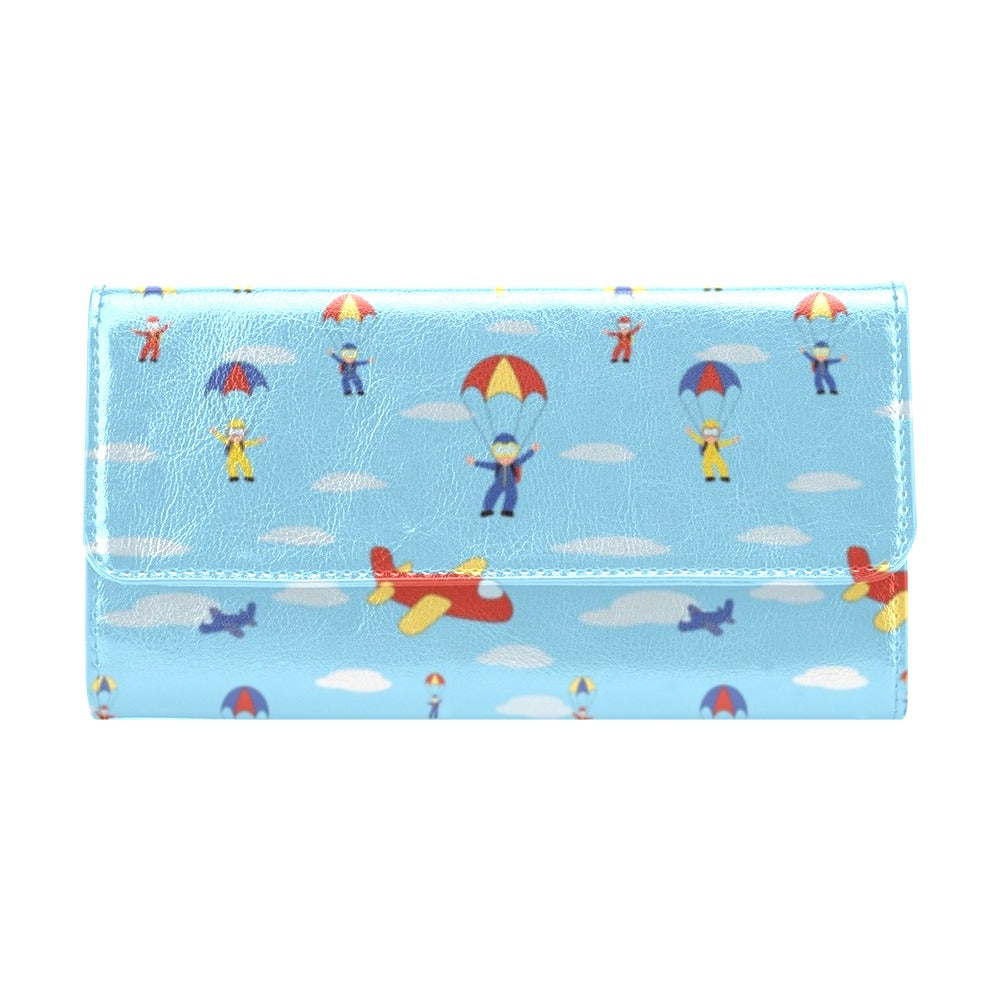 Skydiver Print Design LKS304 Women's Trifold Wallet