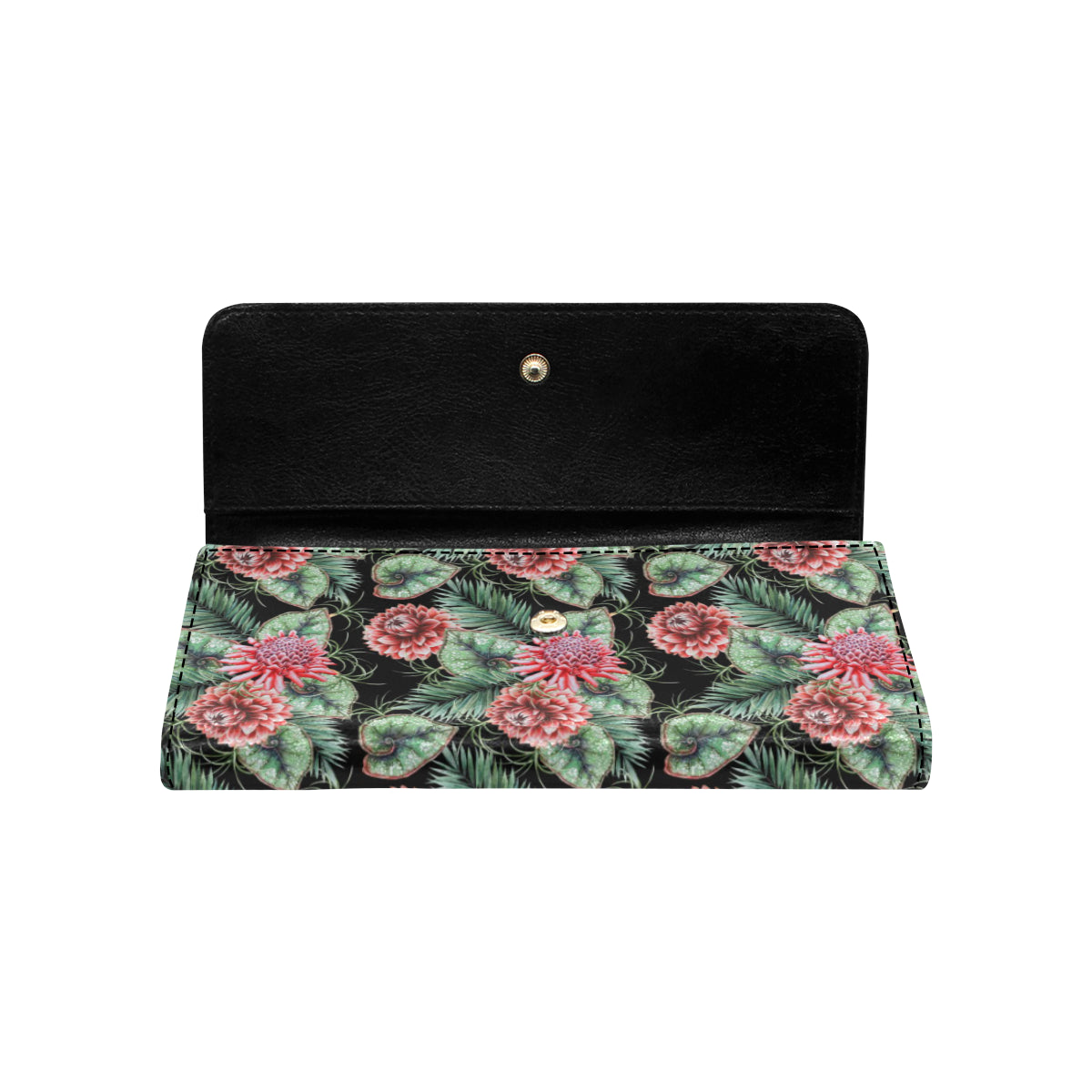 Dahlia Pattern Print Design DH06 Women's Trifold Wallet