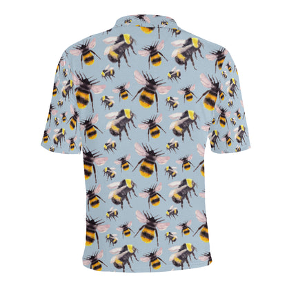 Bee Pattern Print Design BEE08 Men Polo Shirt