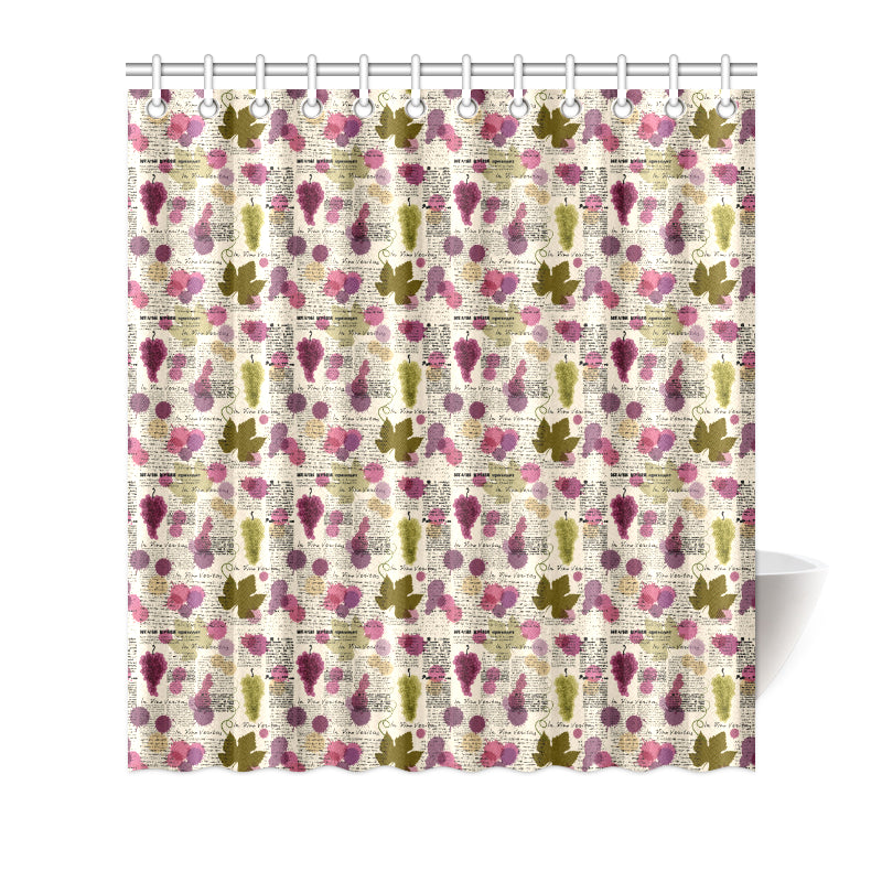 Wine Style Design Print Shower Curtain