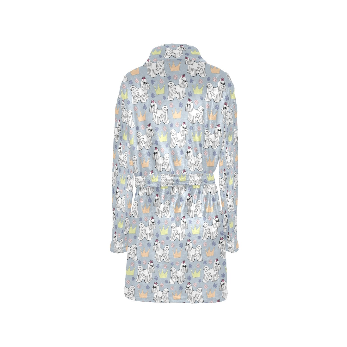 Maltese Pattern Print Design 04 Women's Fleece Robe