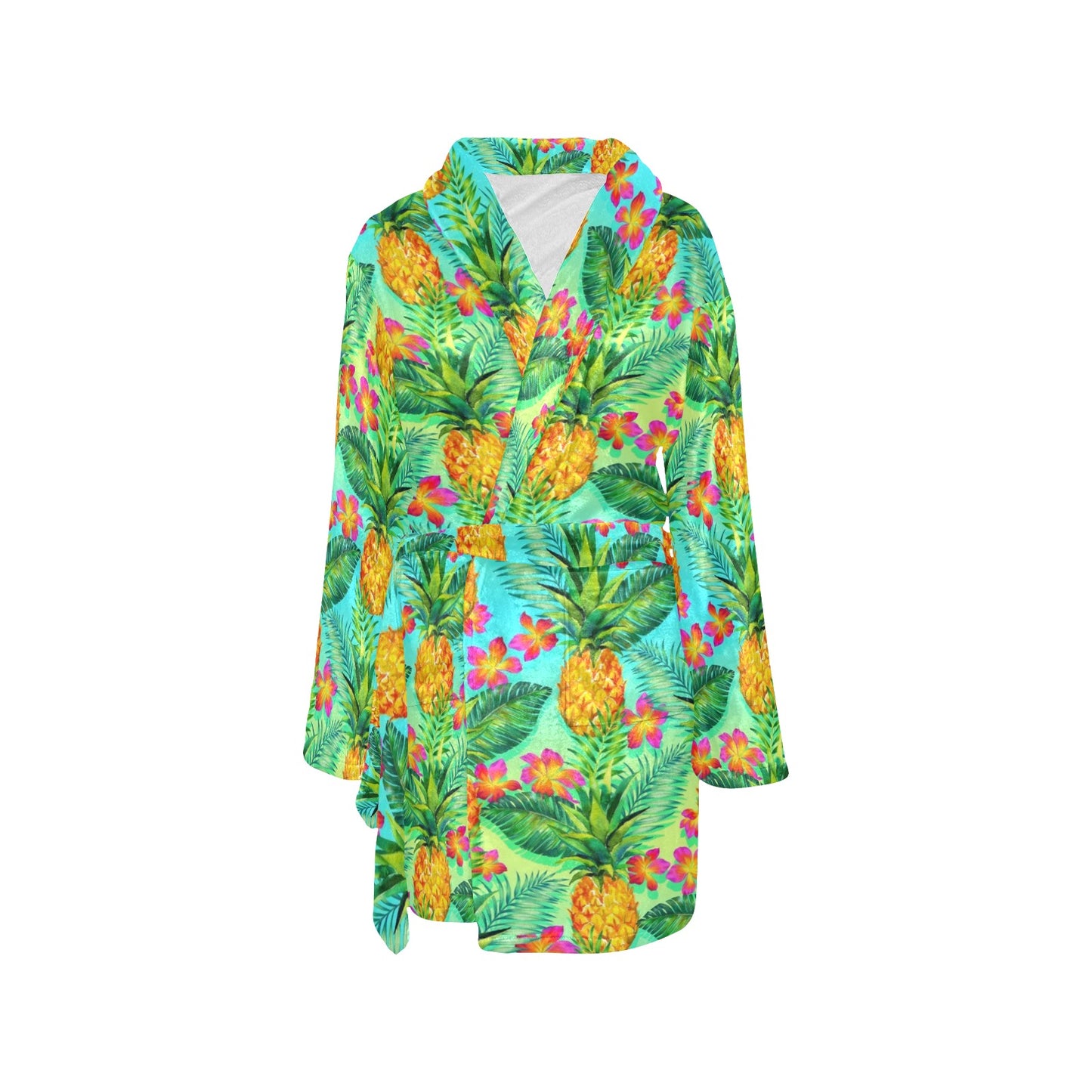 Pineapple Pattern Print Design PP010 Women's Fleece Robe