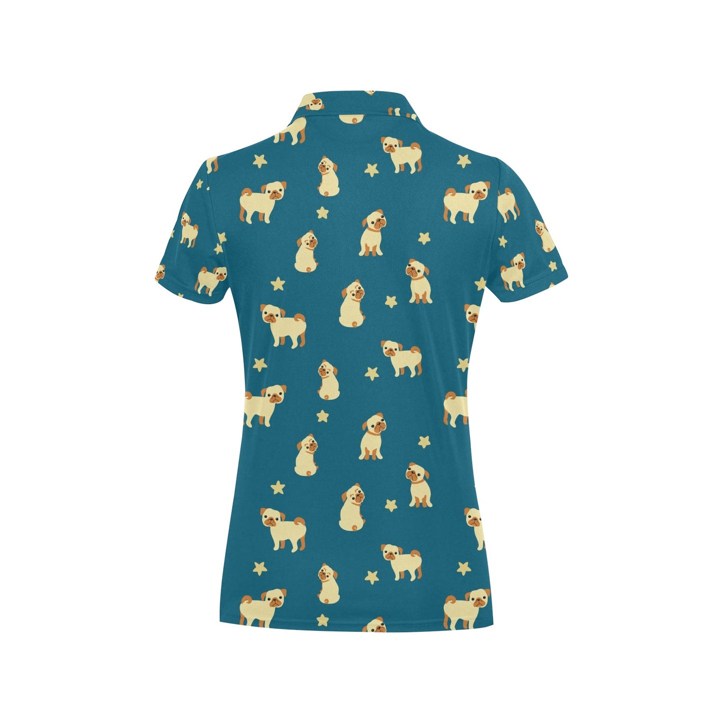 Pug Pattern Print Design A06 Women's Polo Shirt