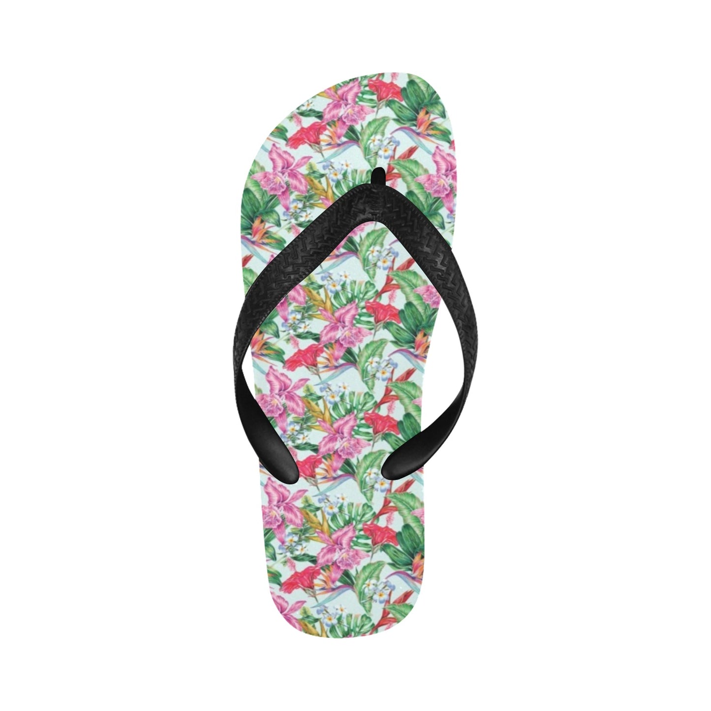 Tropical Flower Print Design LKS304 Flip Flops