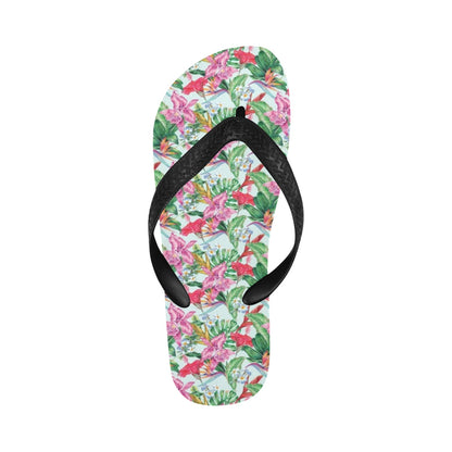 Tropical Flower Print Design LKS304 Flip Flops