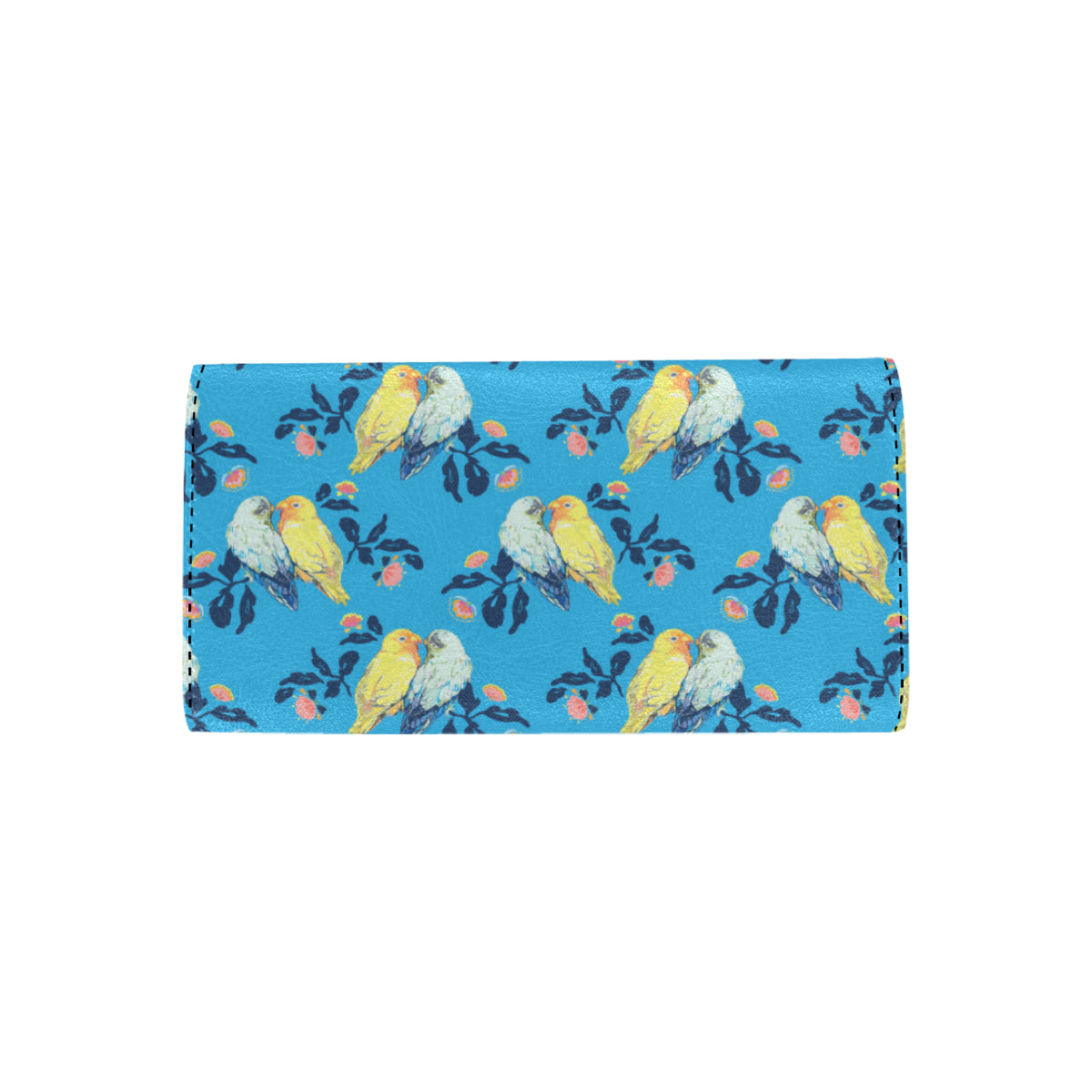 Lovebird Pattern Print Design 03 Women's Trifold Wallet