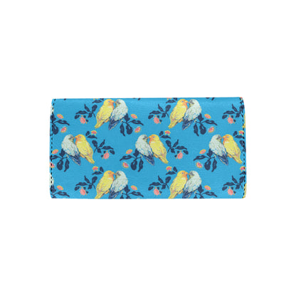 Lovebird Pattern Print Design 03 Women's Trifold Wallet