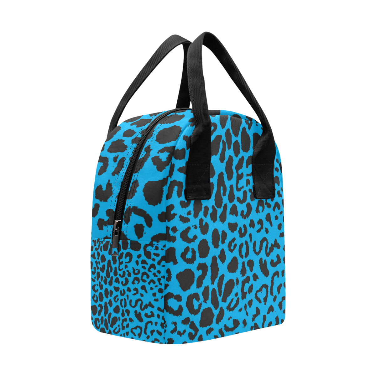 Cheetah Blue Print Pattern Insulated Lunch Bag