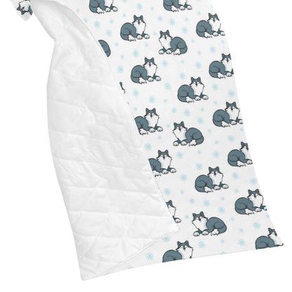 Alaskan Malamute Pattern Print Design 03 Premium Quilt
