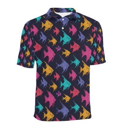 Angelfish Colorful Pattern Print Design 03 Men Polo Shirt