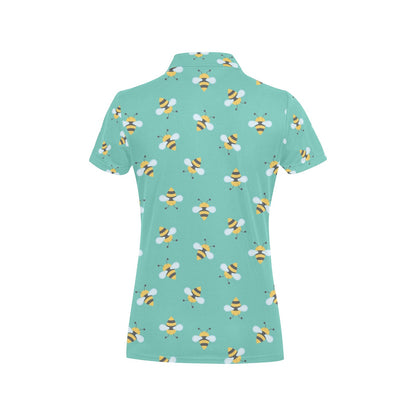 Bee Pattern Print Design 01 Women's Polo Shirt