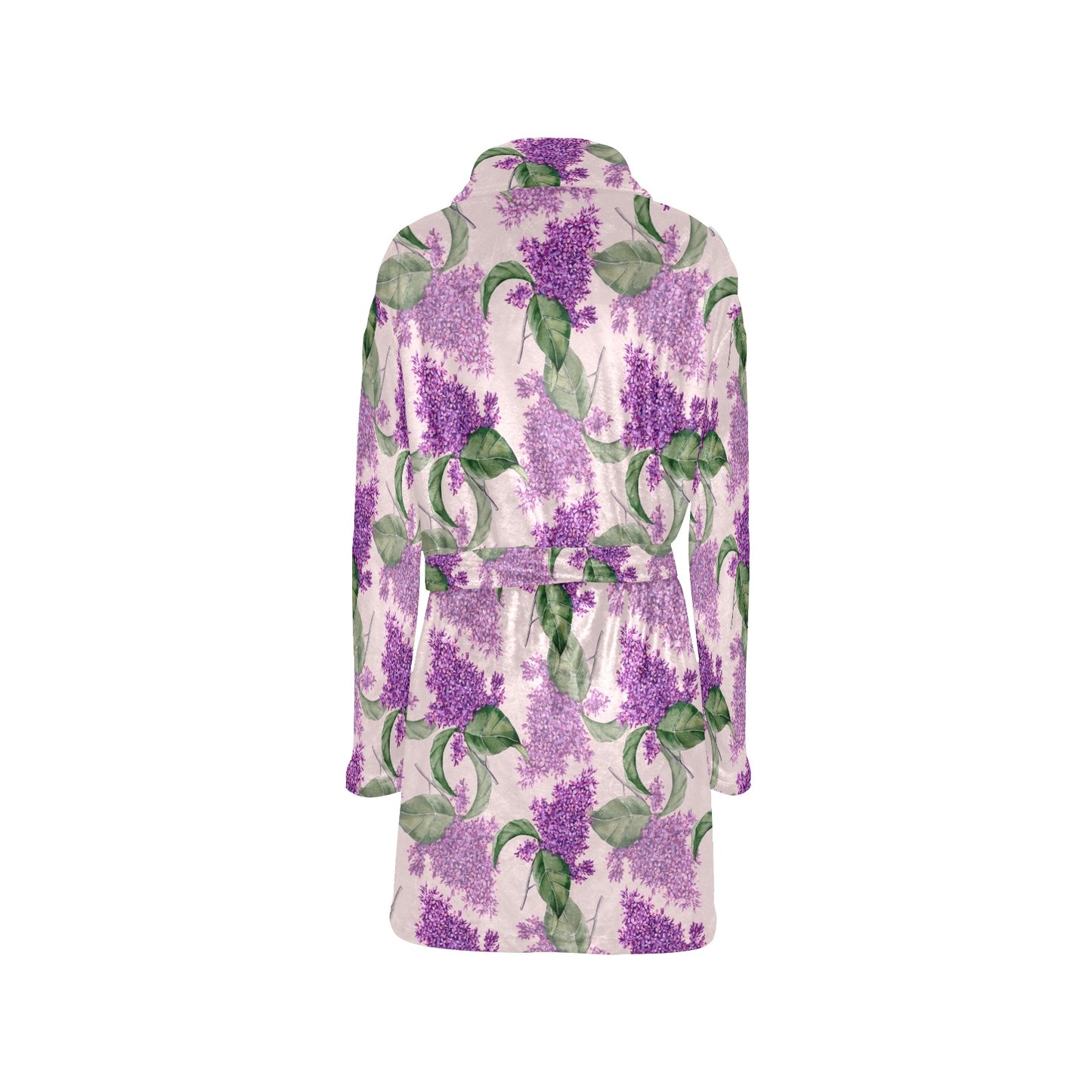 Lilac Pattern Print Design LI02 Women's Fleece Robe