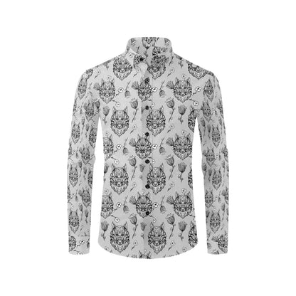 Tribal Pattern Print Design LKS306 Men's Long Sleeve Dress Shirt