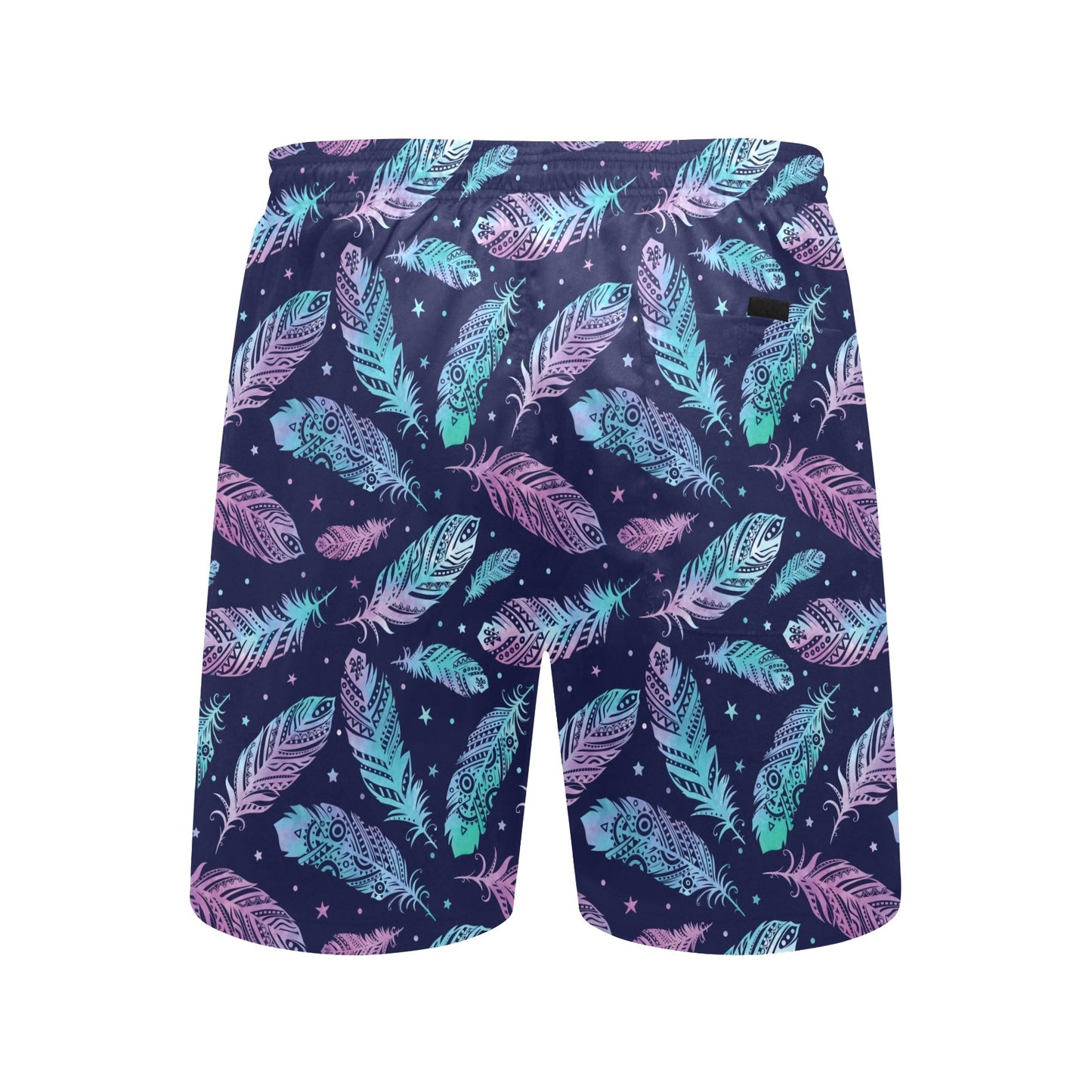 Feather Aztec Design Print Men's Swim Trunks Beach Shorts