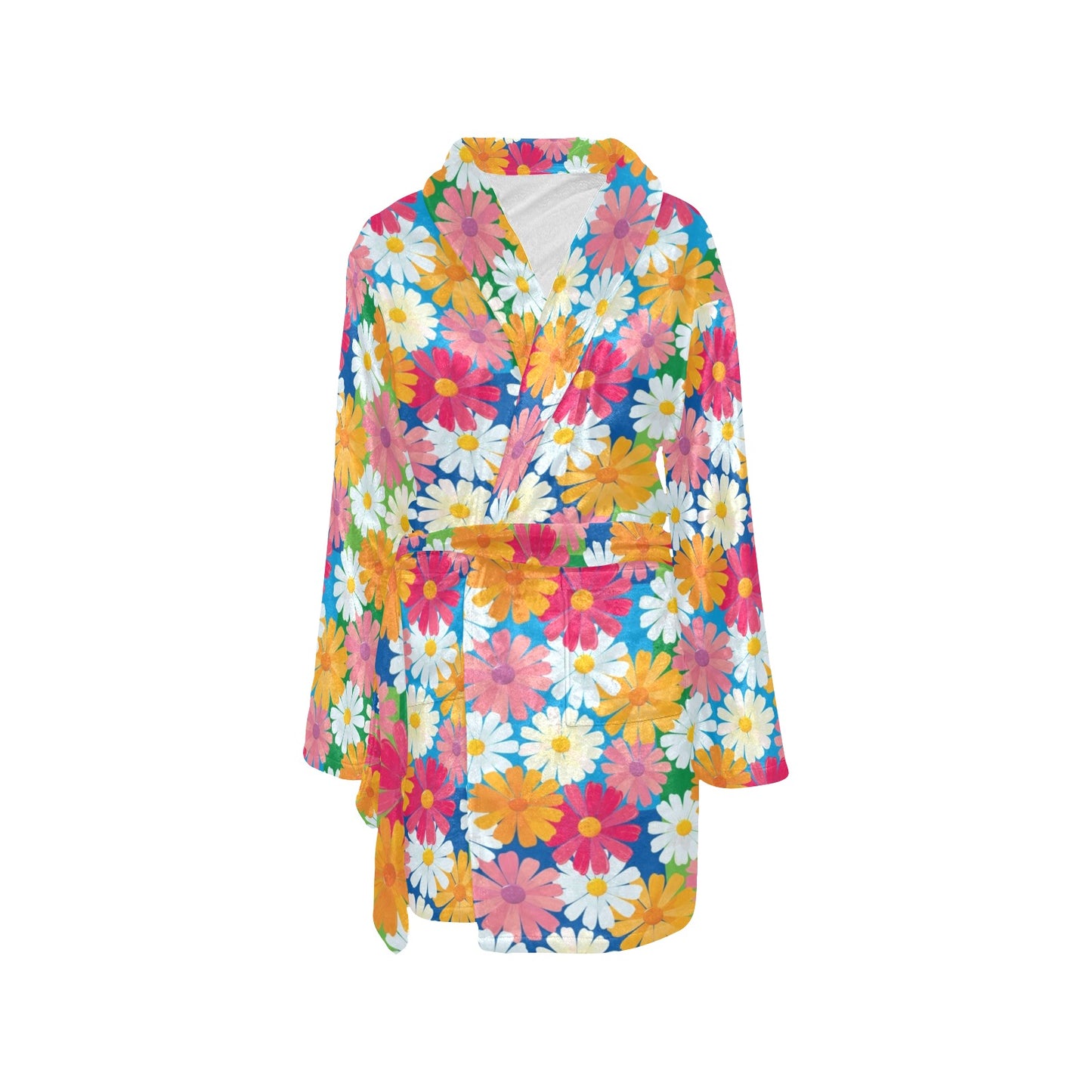 Daisy Pattern Print Design DS05 Women's Fleece Robe