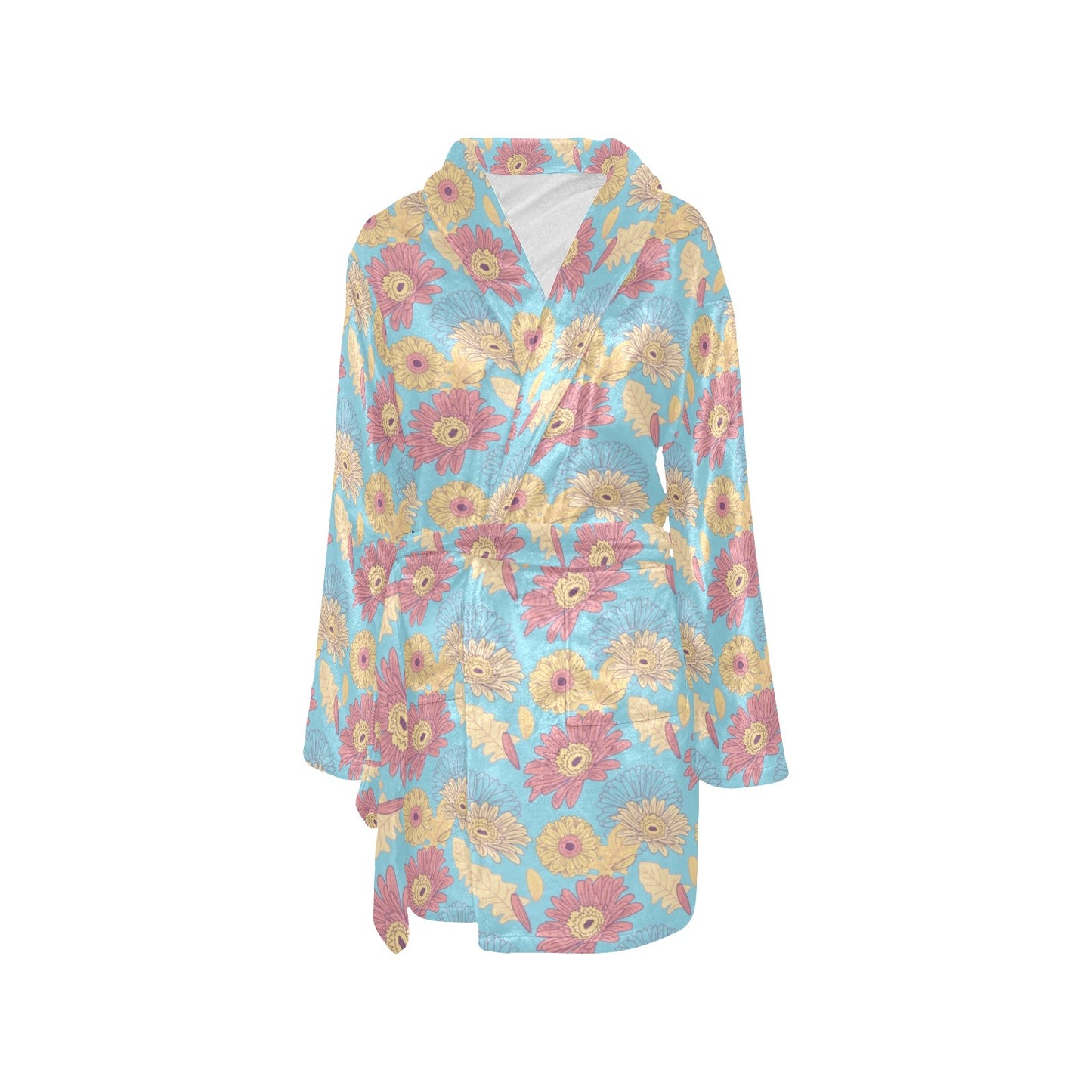 Gerberas Pattern Print Design GB04 Women's Fleece Robe
