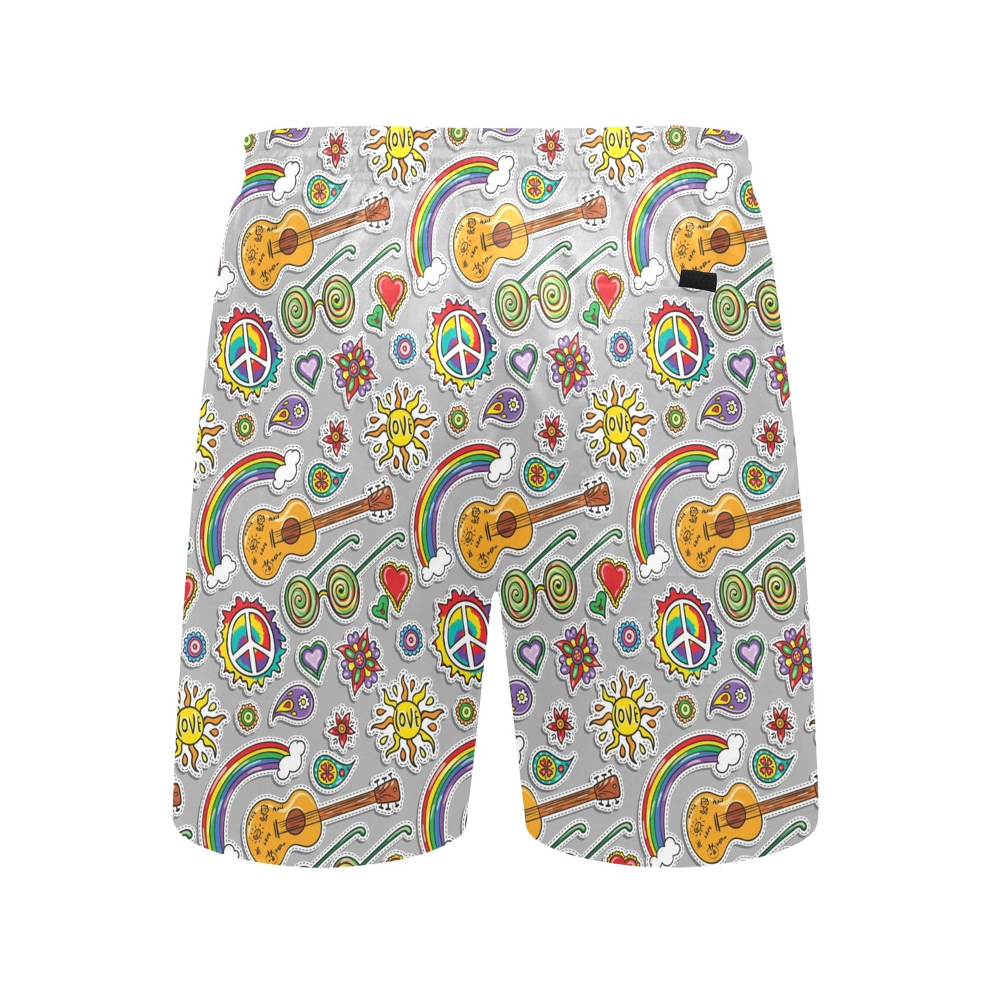 Hippie Print Design LKS306 Men's Swim Trunks Beach Shorts