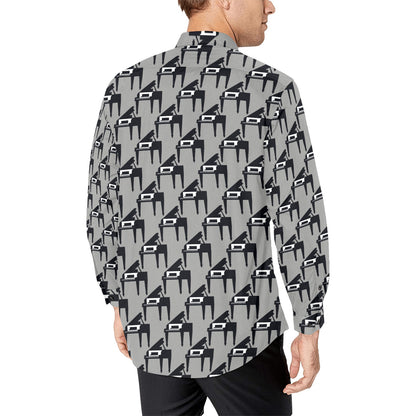 Piano Print Design LKS404 Men's Long Sleeve Dress Shirt