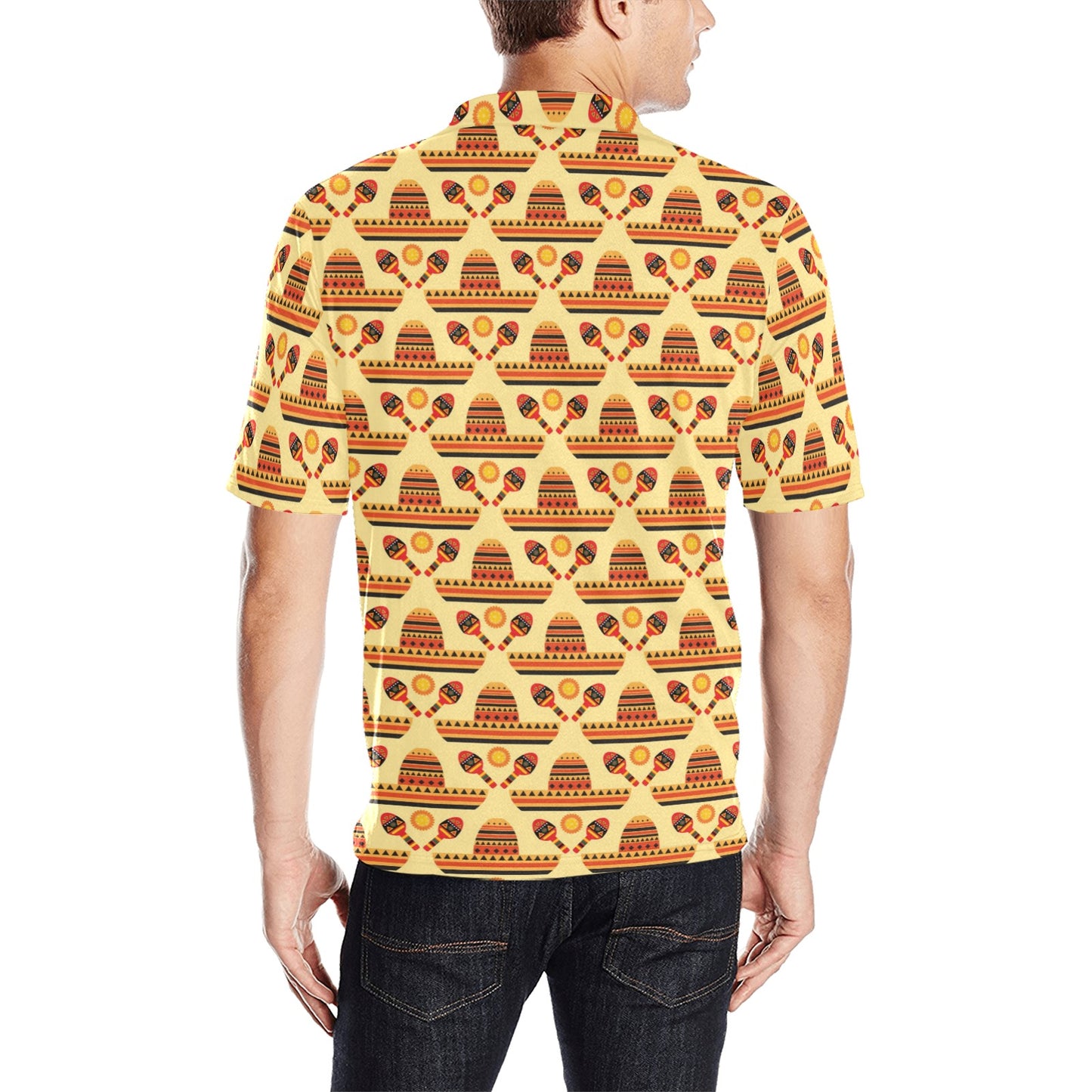 Maracas Print Design LKS403 Men Polo Shirt