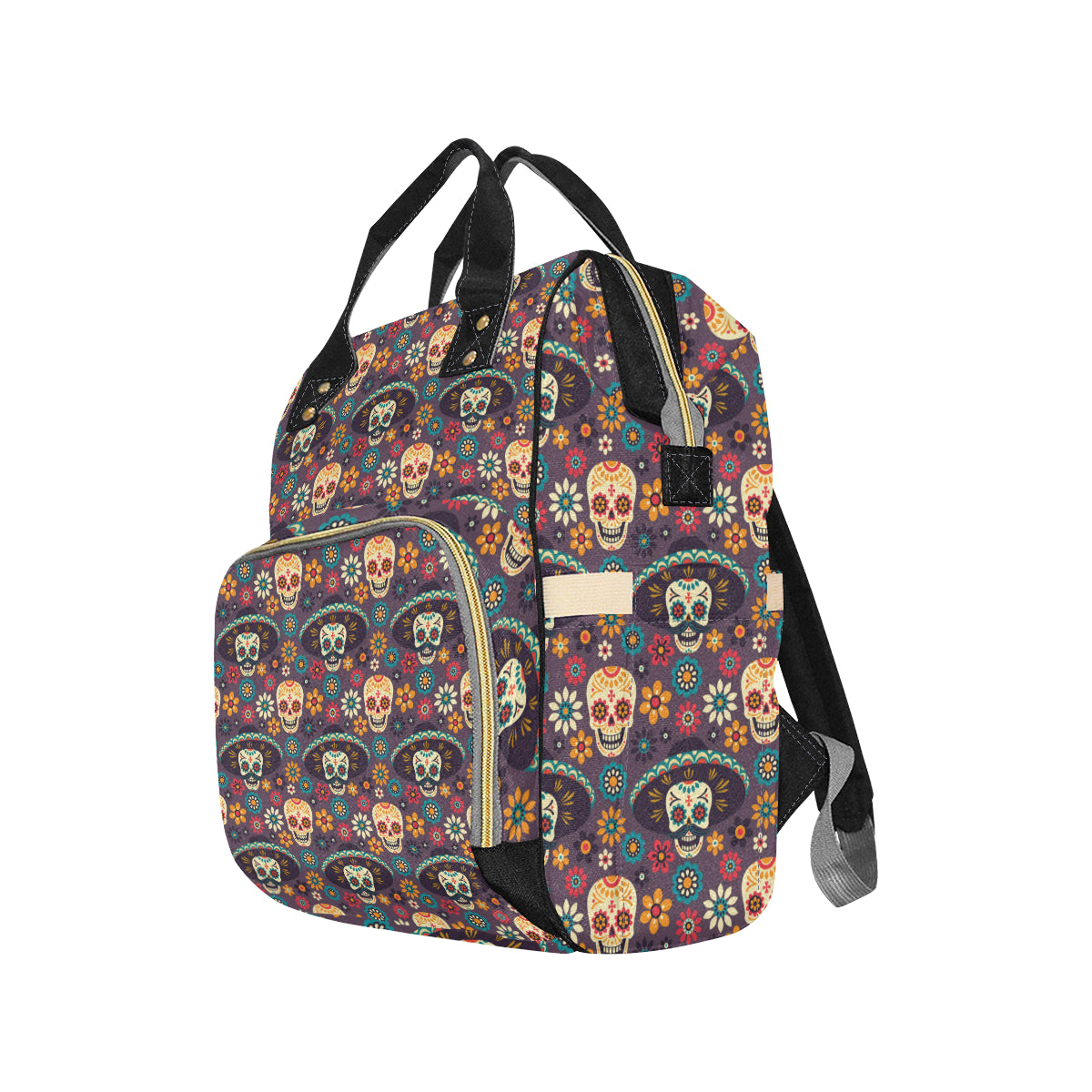sugar skull Maxican Pattern Diaper Bag Backpack