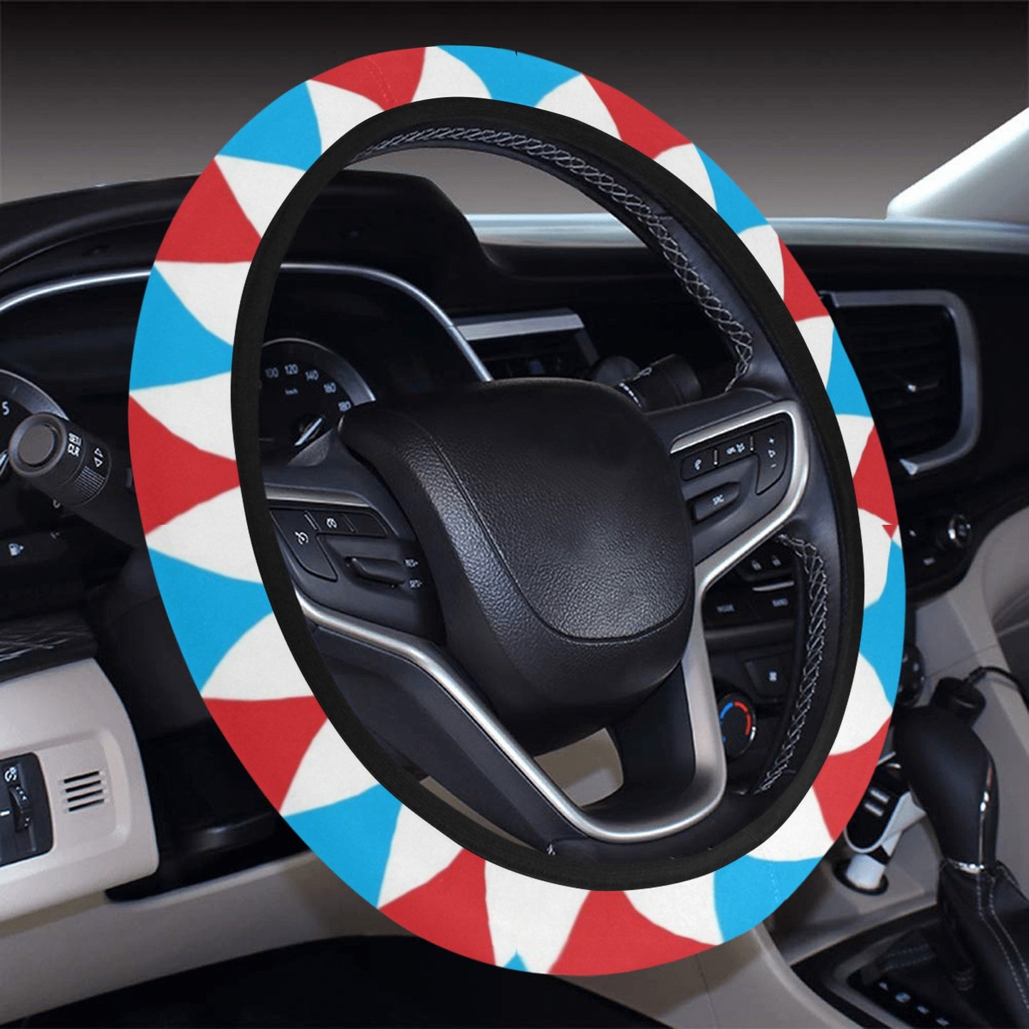 Harlequin Print Design LKS402 Steering Wheel Cover with Elastic Edge