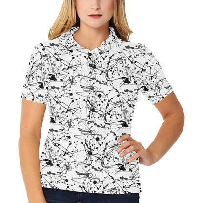Splatter Print Design LKS305 Women's Polo Shirt