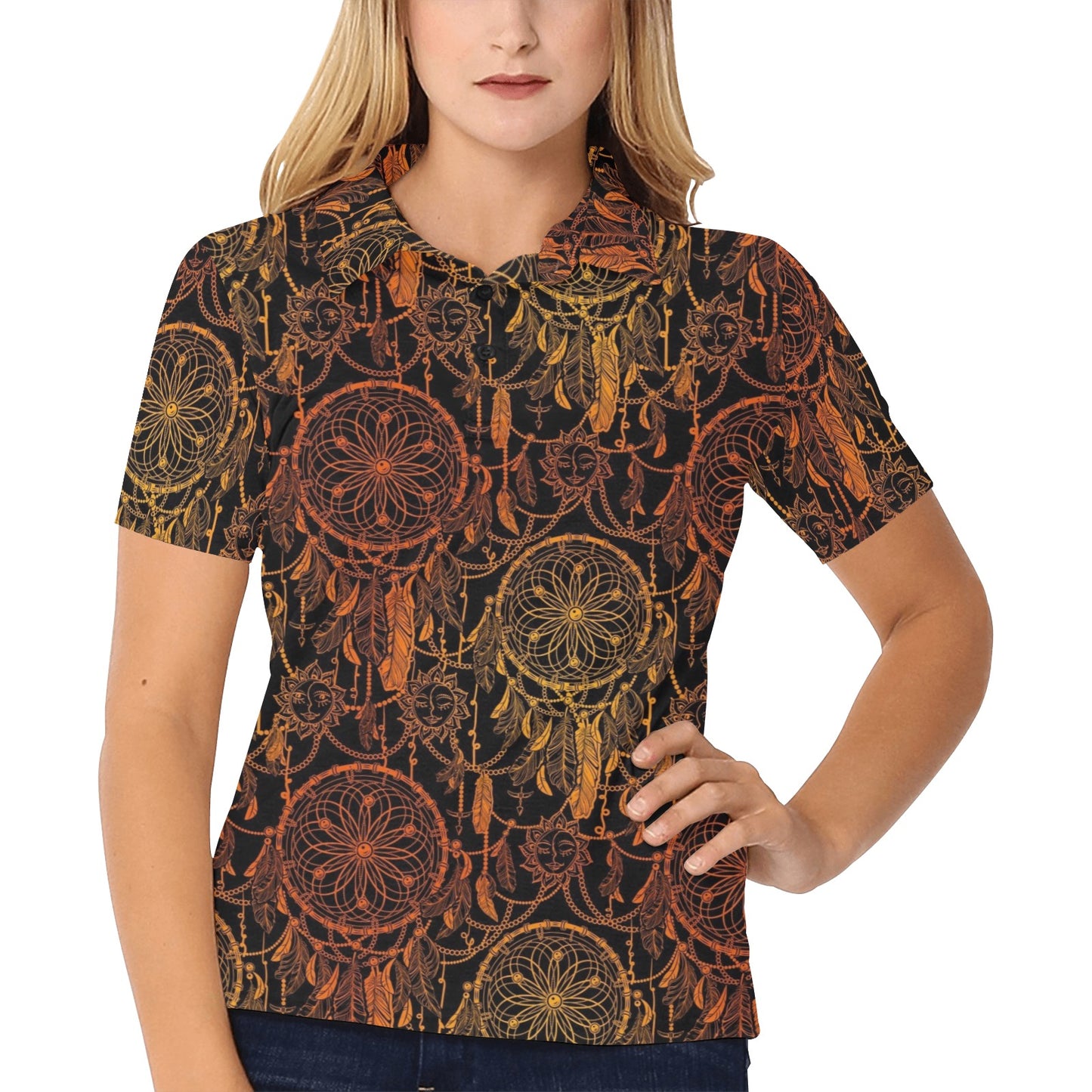 Dream catcher Sun and Moon Women's Polo Shirt