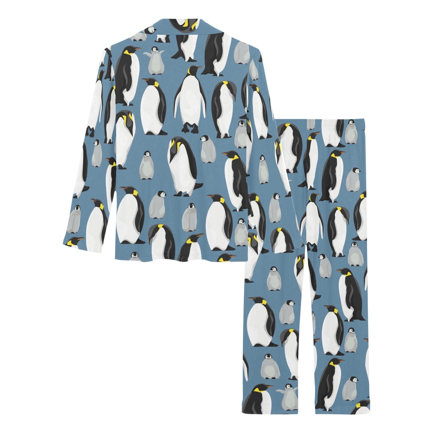 Penguin Pattern Print Design A03 Women's Long Pajama Set