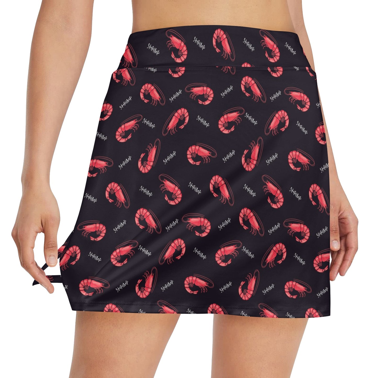 Shrimp Print Design LKS302 17" Golf & Pickleball Skort with Pockets