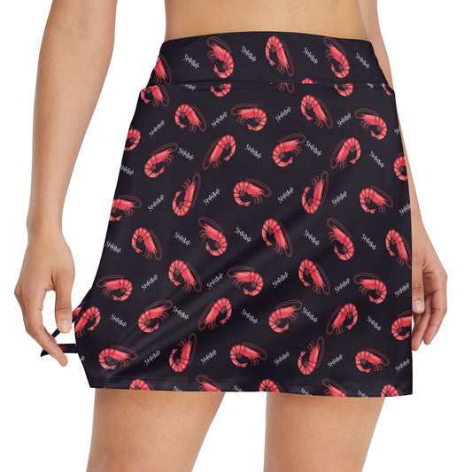 Shrimp Print Design LKS302 17" Golf & Pickleball Skort with Pockets