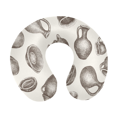 Pottery Pattern Print Design A01 U-Shaped Travel Neck Pillow