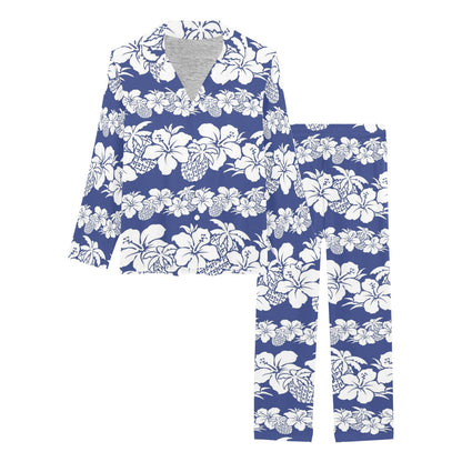 Hawaiian Themed Pattern Print Design H07 Women's Long Pajama Set