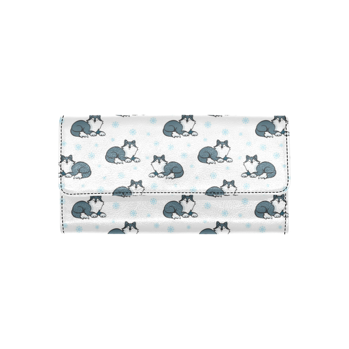 Alaskan Malamute Pattern Print Design 03 Women's Trifold Wallet