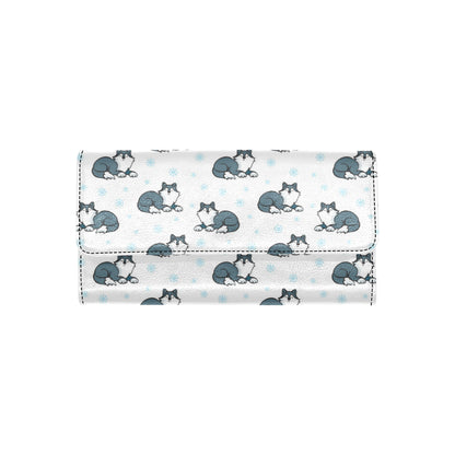 Alaskan Malamute Pattern Print Design 03 Women's Trifold Wallet