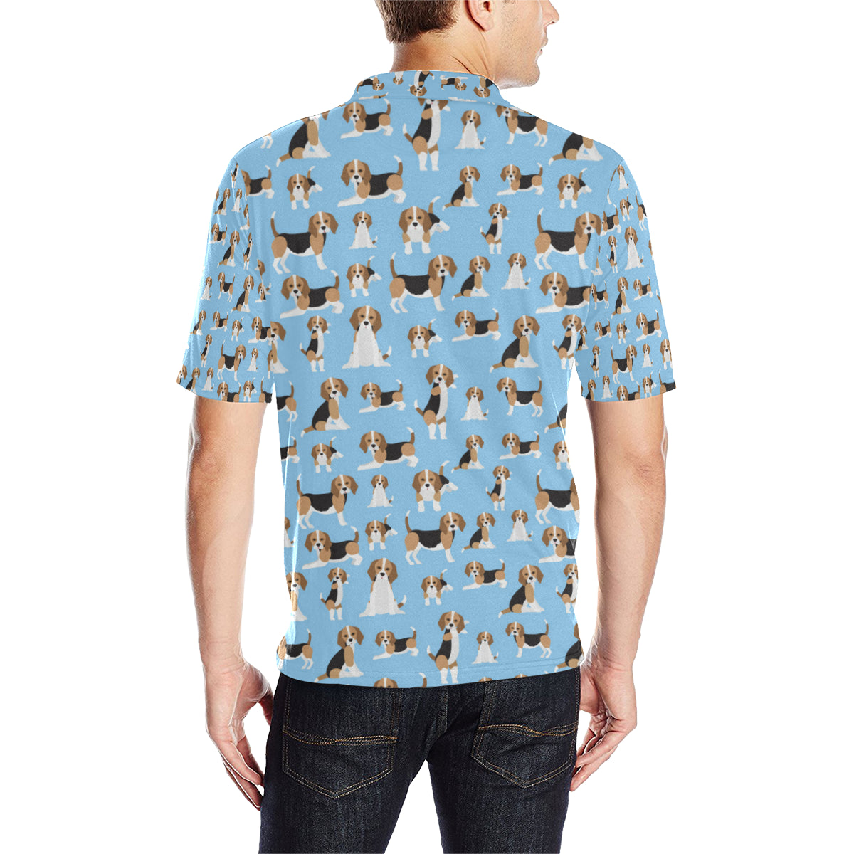 Beagle Pattern Print Design 03 Men Polo Shirt