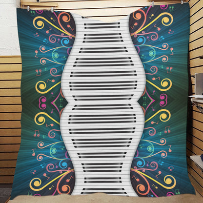 Piano Pattern Print Design 01 Premium Quilt