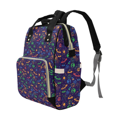 UFO Space Rocket Print Design LKS302 Diaper Bag Backpack