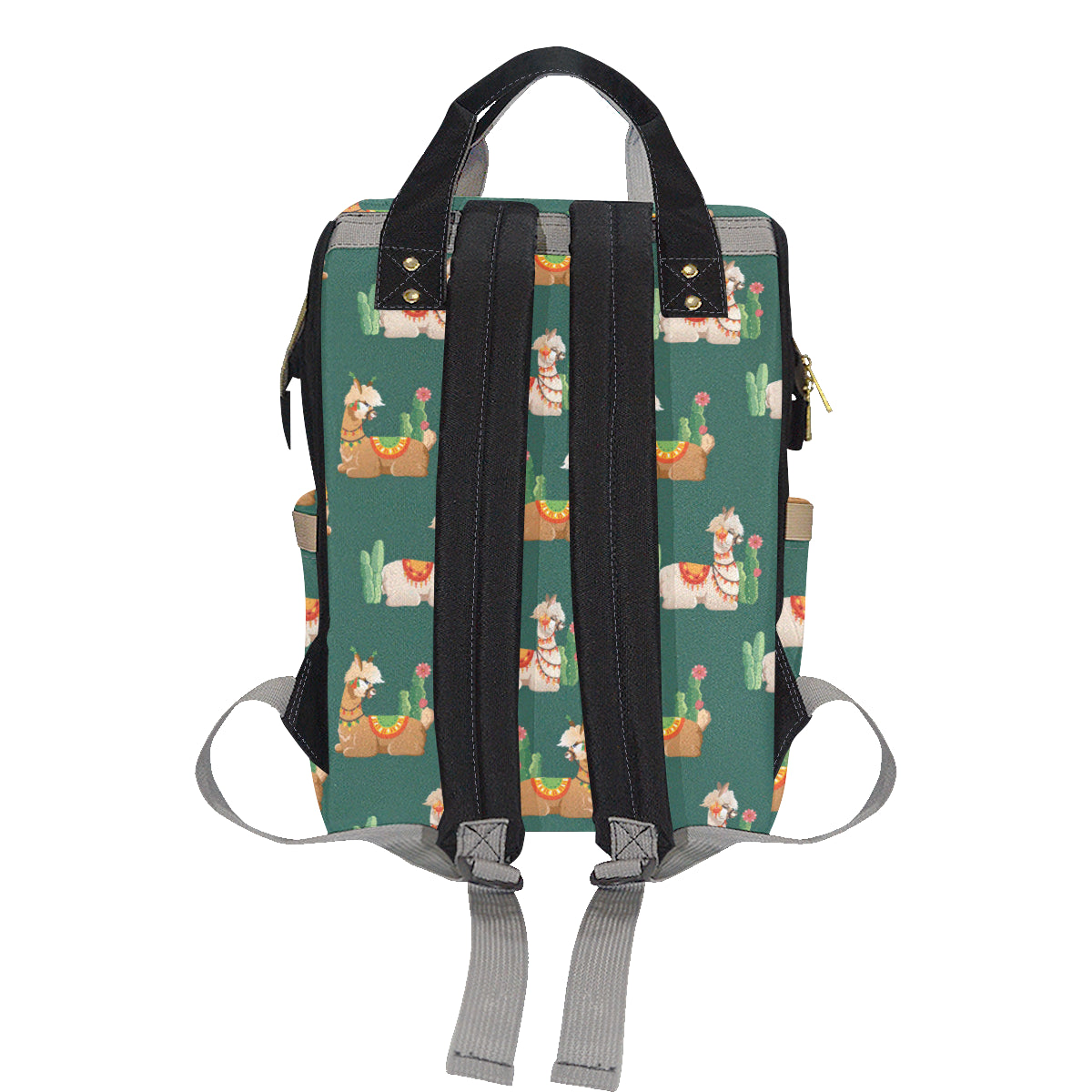 Llama Cactus Pattern Print Design 07 Diaper Bag Backpack