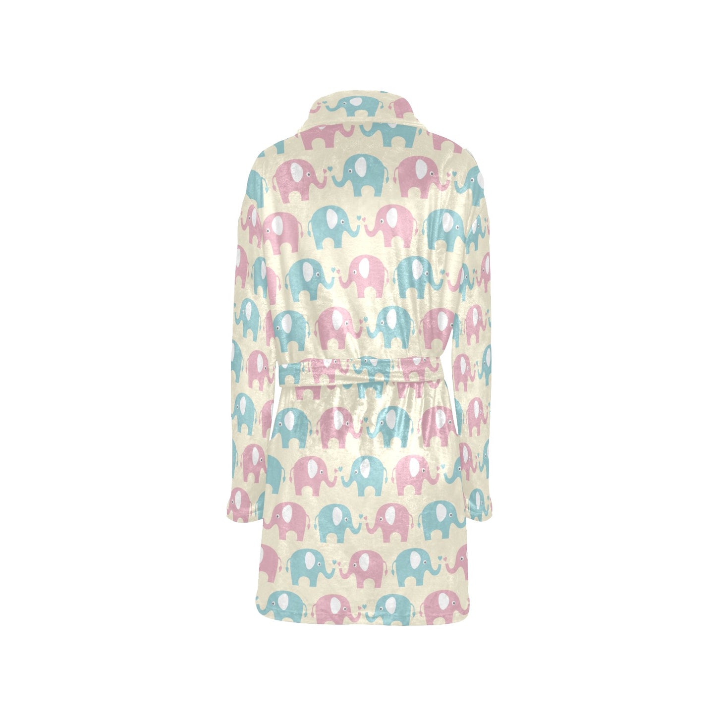 Elephant Baby Pastel Print Pattern Women's Fleece Robe