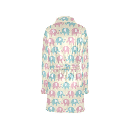 Elephant Baby Pastel Print Pattern Women's Fleece Robe
